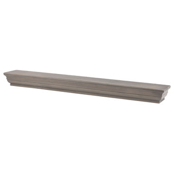Dogberry Collections Shaker Wood Mantel, Ash Gray, 60"