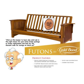 Solid Oak Wood Futon Frames by Gold Bond