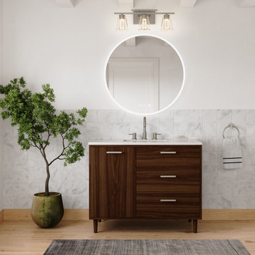 The Darby Bathroom Vanity, Walnut, 42", Single Sink, Freestanding