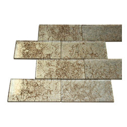 3x6 Glossy Light Brown Deco Subway Glass Mosaic Tiles - Home Accessories & Decor