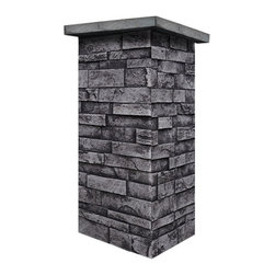 C147-DEEP SLATE STONE COLUMN WRAP (CAPS SOLD SEPARATELY) - Wall Panels