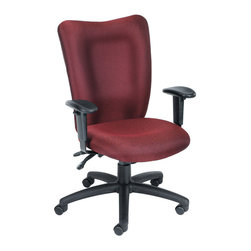 Burgundy Ergonomic Task Chair with 3 Paddle Mechanism with Seat Slider - Office Chairs