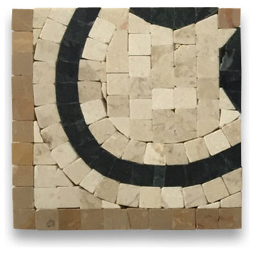 Marble Mosaic Border Decorative Tile Wishingstar Gold 4x4 Polished, 1 piece