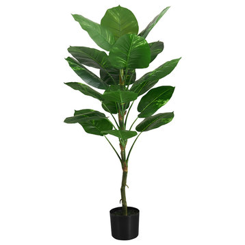 Artificial Plant, 54" Tall, Indoor, Floor, Greenery, Potted, Green Leaves