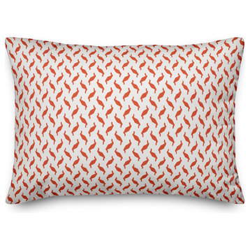 Red Zig Zag Pattern Throw Pillow