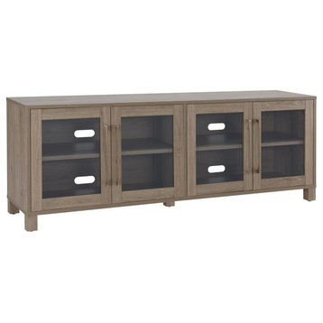 Quincy Rectangular TV Stand for TV's up to 80 in Antiqued Gray