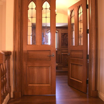 Custom Millwork featuring Salvaged Antique Oak, Inspired by French Pattern Books