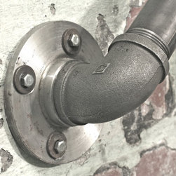 Susannah Industrial Dark Steel Pipe Staircase Hand Rail or Wall Mounted Banister - Products