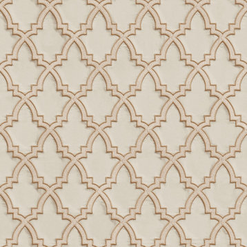 Geometric Textured Wallpaper, Trellis Pattern, Beige Gold, 1 Roll