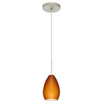Besa Lighting - Besa Lighting 1XT-171380-SN Pera 6 - One Light Cord Pendant with Flat Canopy - The Pera 6 is a curvy bell-bottomed shape, that fiPera 6 One Light Cor Bronze Amber Matte G *UL Approved: YES Energy Star Qualified: n/a ADA Certified: n/a  *Number of Lights: Lamp: 1-*Wattage:50w GY6.35 Bi-pin bulb(s) *Bulb Included:Yes *Bulb Type:GY6.35 Bi-pin *Finish Type:Bronze