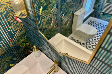 Inspiration for a bohemian cloakroom in London.