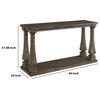 Benzara BM210854 Wooden Sofa Table with Square Baluster Legs, Taupe Brown
