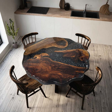 A Custom Black Walnut Epoxy Coffee Table