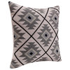 Sedona Handmade Cotton Throw Pillow, Gray/Black, 20"x20"
