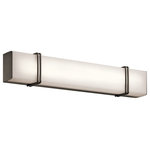 Kichler - LED Linear Bath Light, Olde Bronze, 30" - Impello 30 inch LED Linear Bath Light gives your bathroom a bold statement. The subtle metallic bars help to accent the Old Bronze finish and the rectangular light; which can be installed either vertically or horizontally. The LED illuminates your bathroom beautifully.