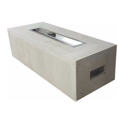 Rectangular Unfinished Fire Pit with Trough Burner - Fire Pits