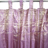 Indie Style Decor- 2 Violet Gold Brocade Indian Sari Curtains Drapes Panels