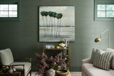 Trendy living room photo in Chicago