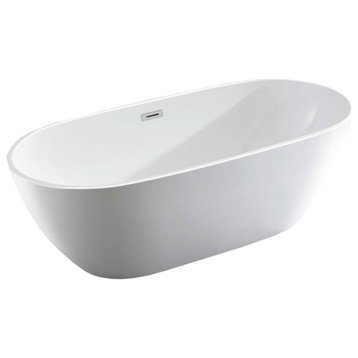 Como 71" Freestanding Bathtub, Glossy White