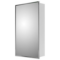 Deluxe Series Medicine Cabinet, 16"x30", Stainless Steel Frame, Surface Mount