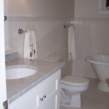 White subway tile wall
