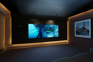 Photo of a modern home cinema in West Midlands.