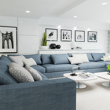 3D Interior Rendering of Completed Living Room