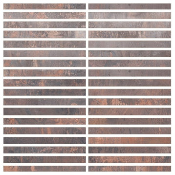 12.12"x12.12" Straight Stack Metallix Mosaic, Set of 4, Antique Copper