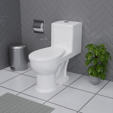 One Piece Toilet in White for Children With Push-button Flush 11 3/4" Height