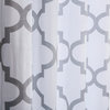Velvet Reverse Moroccan Print Grommet Top Curtains, Set of 2, 84", Gray