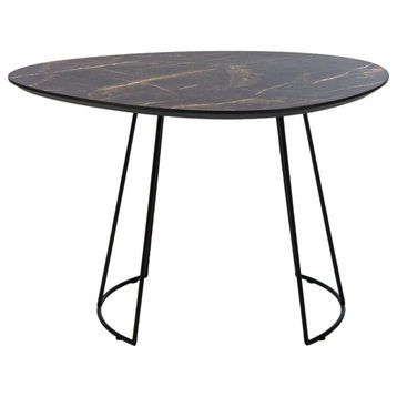 Safavieh Brooks Side Table, Dark Sandstone/Black