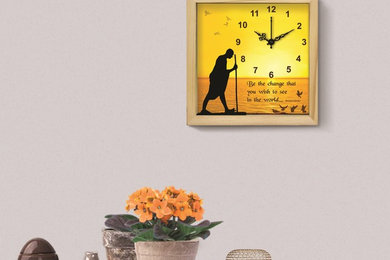 Buy square shape canvas printed Analog Wall Clock