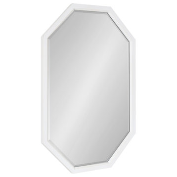 Hogan Framed Octagon Wall Mirror, White, 24x36