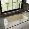 Karran Undermount Quartz 33" Single Bowl Kitchen Sink Kit, Bisque