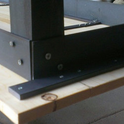hand cut steel console or communal table - Products