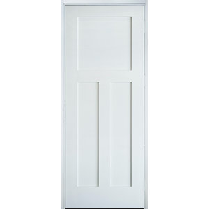 Craftsman Shaker 3 Panel Primed Prehung Interior Door