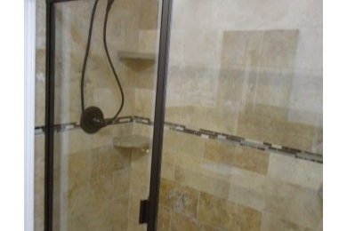 Inspiration for a ceramic tile bathroom remodel in Other