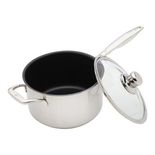 Swiss Diamond Nonstick Clad Stock Pot w/ Lid - 9.5 , 7.9 Qt.