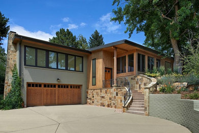 Inspiration for a large modern exterior in Denver.