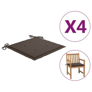 vidaXL Chair Cushion 4 Pcs Outdoor Patio Seat Cushion Taupe Oxford Fabric