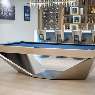Stealth Brushed Aluminum Contemporary Pool Table