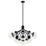 Kichler Lighting, LLC. - Silvarious Convertible Chandelier, Black Clear, 16 Light Clear - Inspired by frozen grapes, the Silvarious convertible chandelier will capture the hearts of family and friends. Gathered at the center, its arms branch out with sparkling globes at the end, for a simple, yet playful design. Its clear glass beautifully illuminates against its black finish.