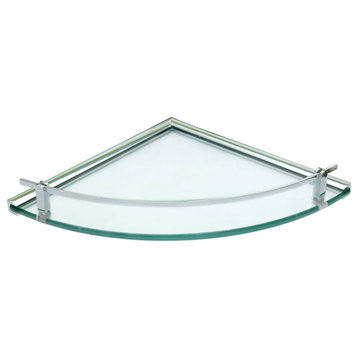 Dowell 2008/001 Series Corner Glass Shelf - Chrome