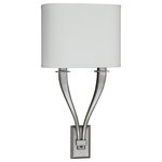 AFX - Tory 11" LED Sconce, Oakley Bronze Finish, White Linen Shade - Features: