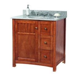 Foremost - Knoxville 31 in. W x 22 in. D Bathroom Vanity in Nutmeg with Granite Top in Rush - Bathroom Vanities And Sink Consoles