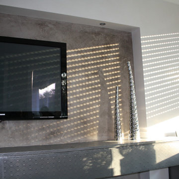 Used Betonlook im Wohnzimmer / Wandgestaltung