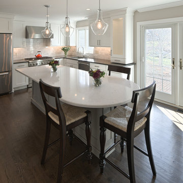 Spring City -- White Kitchen Renovation with Rounded Custom Island