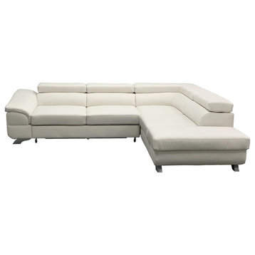 LAFOS Leather Sectional Sleeper Sofa, Right