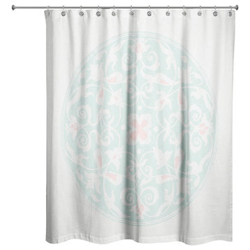 Teal Morrocan Circle Shower Curtain