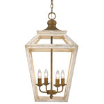 Golden Lighting - Haiden 4-Light Pendant, Burnished Chestnut - The Haiden Collection features cozy, lantern style fixtures. This four-light pendant is part metal finished in Burnished Chestnut and part light-grey, distressed wood. The trendy mix of these materials gives the pendant the perfect cross between cozy farmhouse and clean modern style. Pendants create stylish focal points and this four-light pendant is comfortably sized for a cozy dining room, nook, or entry.
